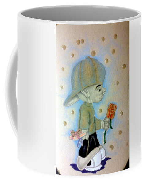 Mexican American Art Coffee Mug featuring the drawing Untitled 3 by Abraham Reasons Ledesma