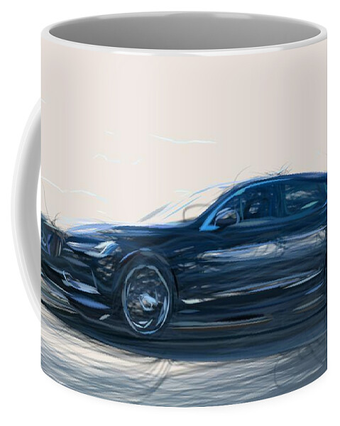 Volvo Coffee Mug featuring the digital art Volvo S90 Drawing #4 by CarsToon Concept