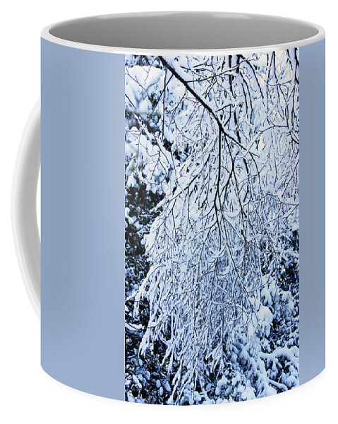 Rivington Coffee Mug featuring the photograph 30/01/19 RIVINGTON. Snow Covered Branches. by Lachlan Main