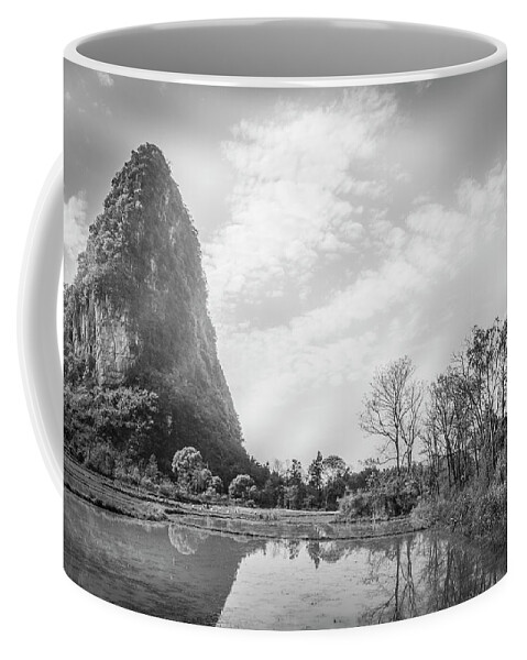Black And Write Coffee Mug featuring the photograph The mountains and countryside scenery in spring #31 by Carl Ning