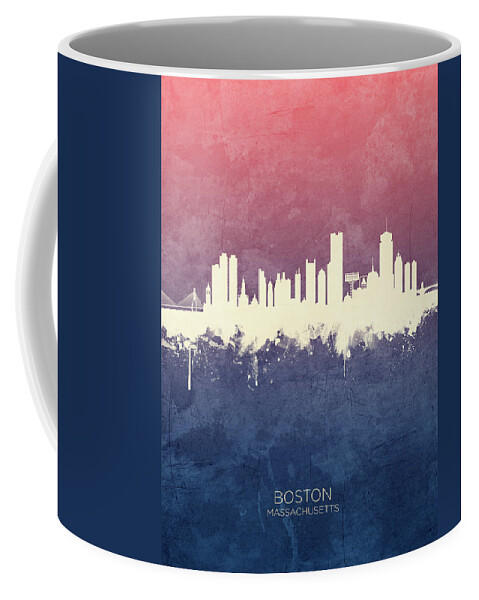 Boston Coffee Mug featuring the digital art Boston Massachusetts Skyline #33 by Michael Tompsett