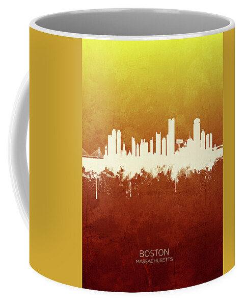 Boston Coffee Mug featuring the digital art Boston Massachusetts Skyline #35 by Michael Tompsett