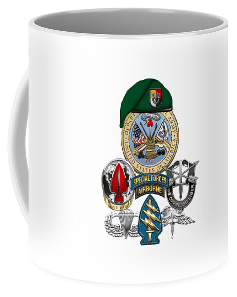  ‘u.s. Army Special Forces’ Collection By Serge Averbukh Coffee Mug featuring the digital art 3rd Special Forces Group - Green Berets Special Edition by Serge Averbukh