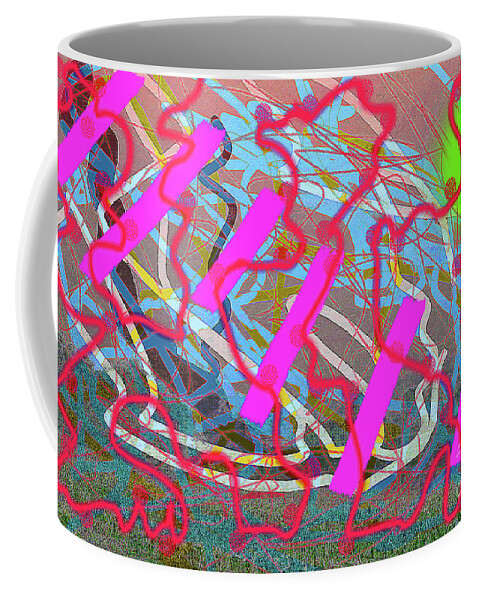 Walter Paul Bebirian: The Bebirian Art Collection Coffee Mug featuring the digital art 4-17-2009ba by Walter Paul Bebirian