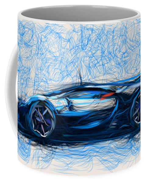 Bugatti Coffee Mug featuring the digital art Bugatti Vision Gran Turismo Drawing #5 by CarsToon Concept