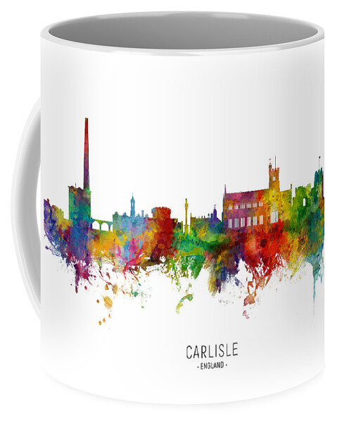 Carlisle Coffee Mug featuring the digital art Carlisle England Skyline by Michael Tompsett