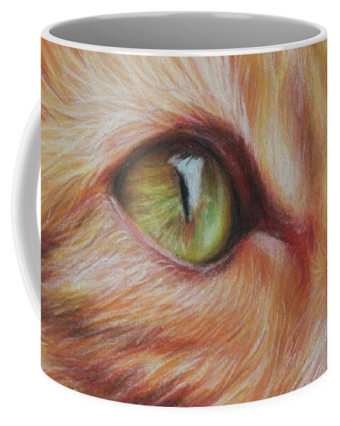 Cat Coffee Mug featuring the drawing Ginger Cat by Kirsty Rebecca