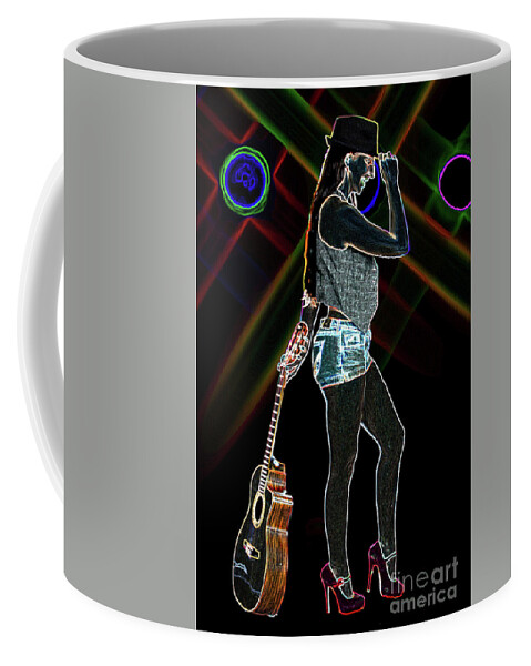 Sexy Model Coffee Mug featuring the photograph 412.1855 Guitar Model Drawings #4121855 by M K Miller