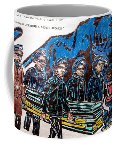 Black Art Coffee Mug featuring the drawing 41st and Central by Joedee