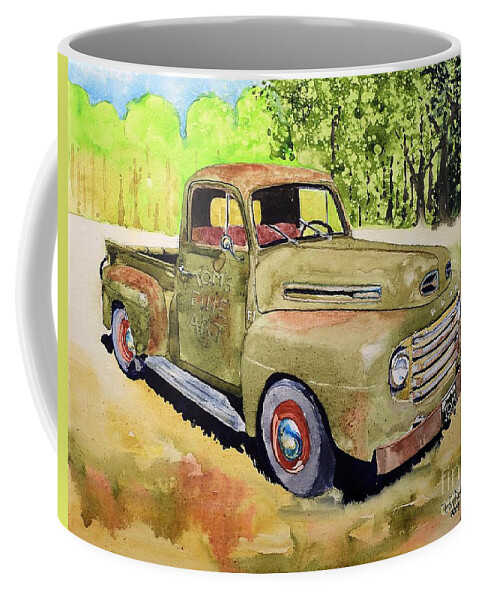 Old Coffee Mug featuring the painting 49 Ford/ Tom's Fine Art by Tom Riggs