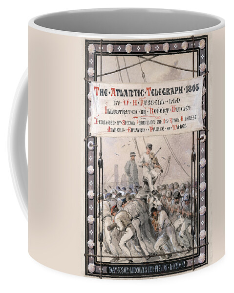 B1019 Coffee Mug featuring the drawing Atlantic Telegraph, 1865 #5 by Robert Charles Dudley