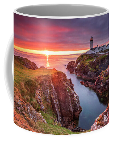 Estock Coffee Mug featuring the digital art Fanad Head Lighthouse, Ireland #5 by Luigi Vaccarella