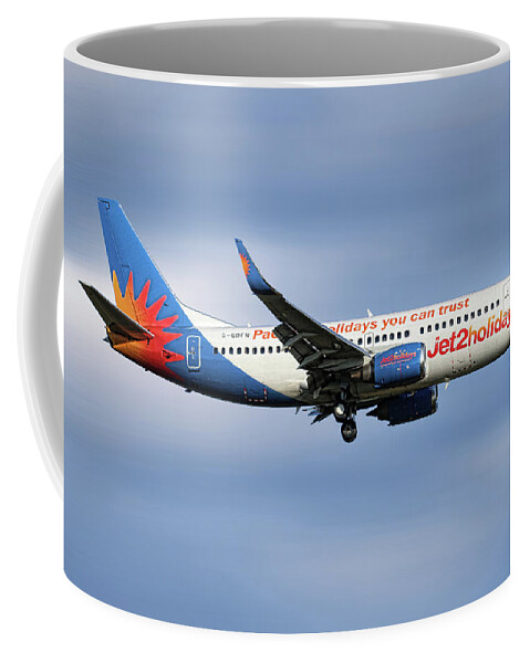 Jet2 Coffee Mug featuring the mixed media Jet2 Boeing 737-33V by Smart Aviation