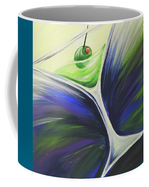 Martini Coffee Mug featuring the painting 5 O' Clock Somewhere by Karen Mesaros