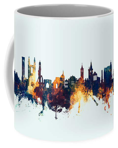 St Andrews Coffee Mug featuring the digital art St Andrews Scotland Skyline by Michael Tompsett