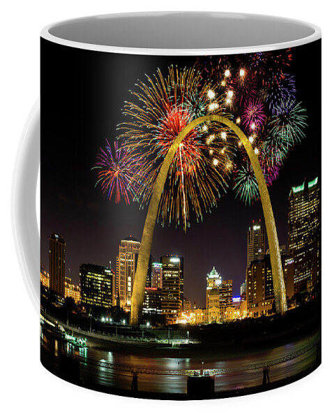 St. Louis Arch Coffee Mug featuring the photograph 50 Years of the Arch by Randall Allen