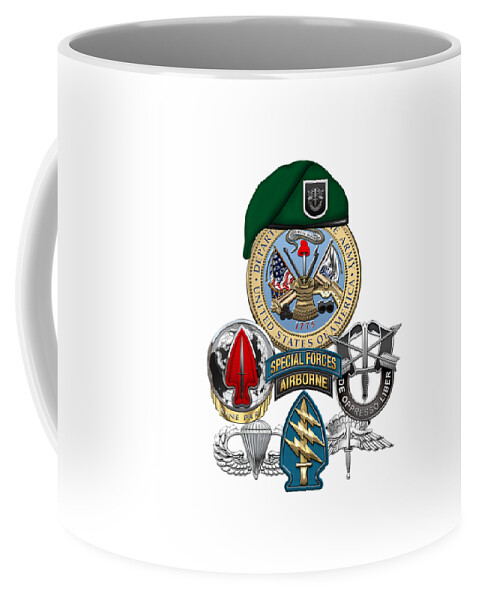 ‘u.s. Army Special Forces’ Collection By Serge Averbukh Coffee Mug featuring the digital art 5th Special Forces Group - Green Berets Special Edition by Serge Averbukh