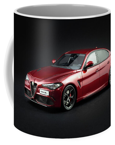 Alfa Romeo Coffee Mug featuring the photograph Alfa Romeo Giulia Quadrifoglio #6 by Evgeny Rivkin