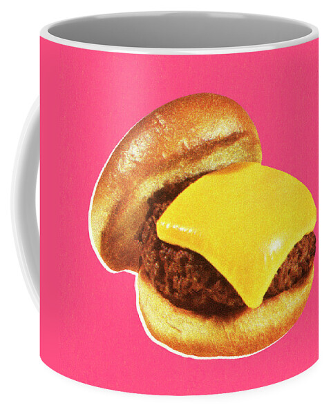 Baked Goods Coffee Mug featuring the drawing Cheeseburger #6 by CSA Images