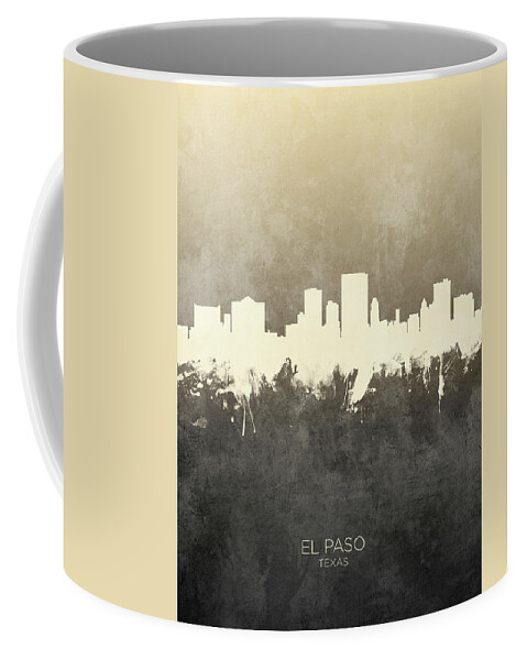 El Paso Coffee Mug featuring the digital art El Paso Texas Skyline by Michael Tompsett