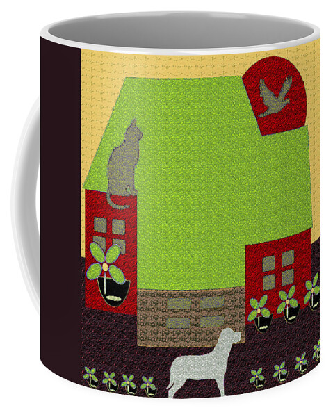 Art Coffee Mug featuring the digital art 61.	Little House Painting 62.	 by Miss Pet Sitter