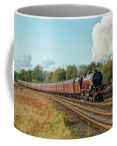 Steam Coffee Mug featuring the photograph 6201 Princess Elizabeth steam locomotive. by David Birchall