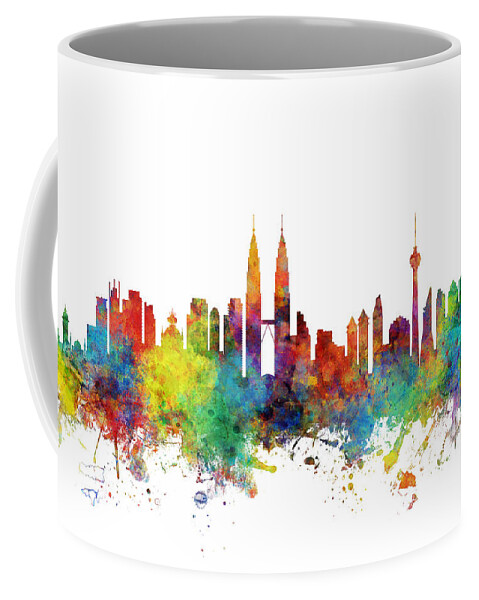 Kuala Lumpur Coffee Mug featuring the digital art Kuala Lumpur Malaysia Skyline by Michael Tompsett