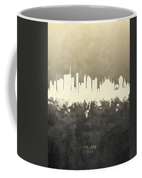 Milan Coffee Mug featuring the digital art Milan Italy Skyline by Michael Tompsett