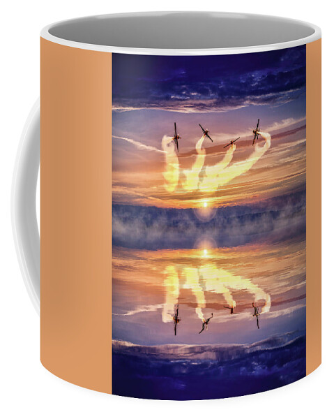 Blades Aerobatic Team Coffee Mug featuring the mixed media The Blades #7 by Smart Aviation