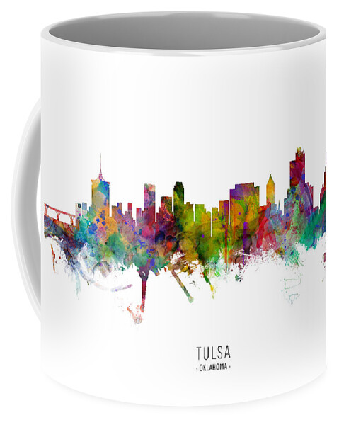 Tulsa Coffee Mug featuring the digital art Tulsa Oklahoma Skyline by Michael Tompsett