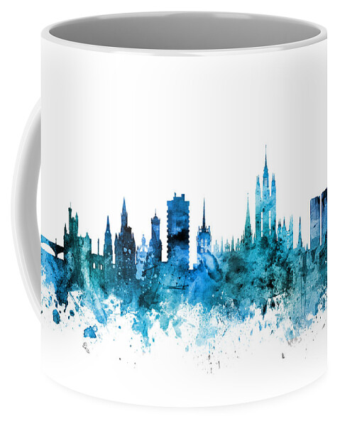 Aberdeen Coffee Mug featuring the digital art Aberdeen Scotland Skyline by Michael Tompsett