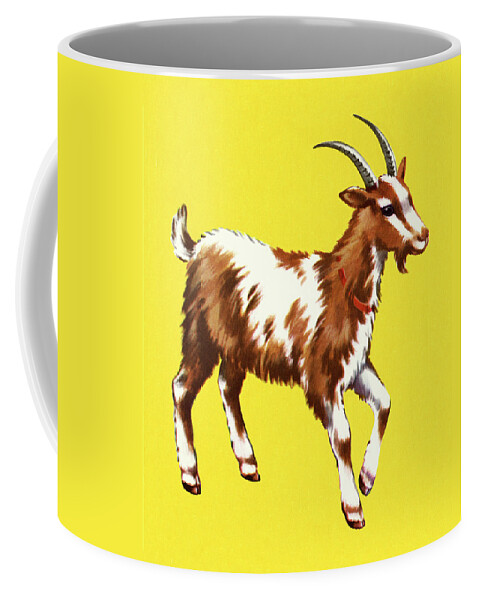 Animal Coffee Mug featuring the drawing Goat #8 by CSA Images