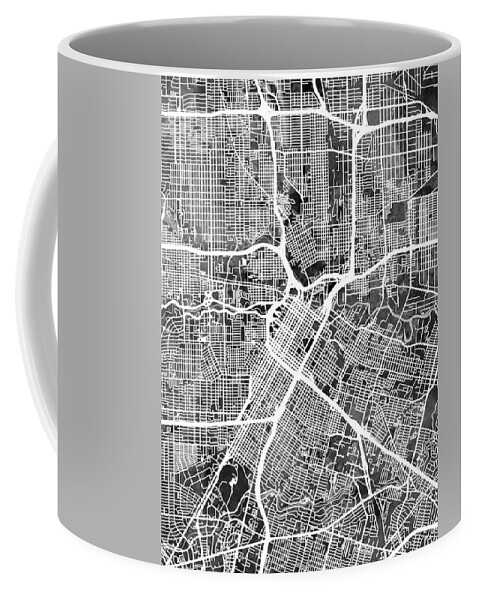 Houston Coffee Mug featuring the digital art Houston Texas City Street Map by Michael Tompsett