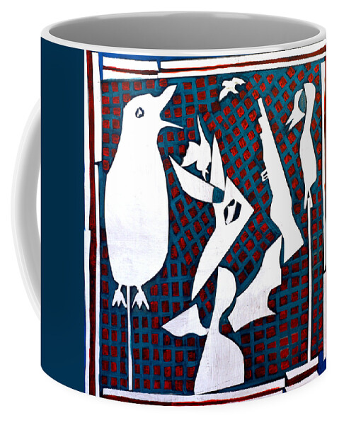 Bird Hunting Coffee Mug featuring the painting A bird hunting birds 3 by Edgeworth Johnstone