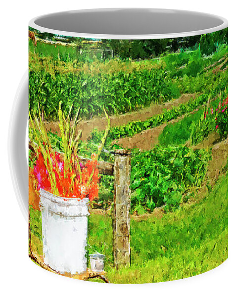 Square Coffee Mug featuring the photograph A Country Garden by Lenore Locken