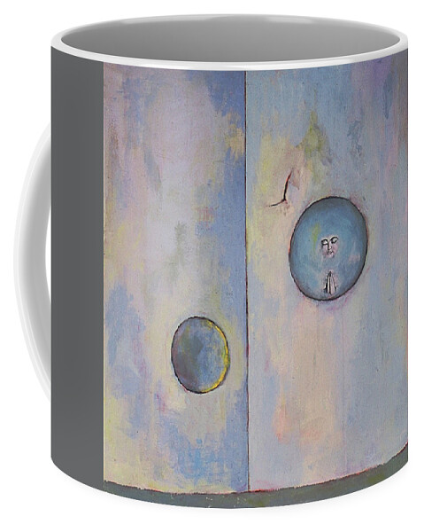 Sun Coffee Mug featuring the painting A Day in a Buddhist Temple by Janet Zoya