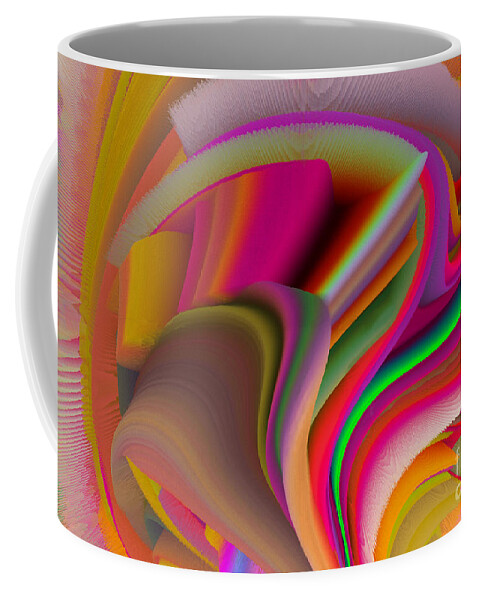 Gift Coffee Mug featuring the mixed media A Flower In Rainbow Colors Or A Rainbow In The Shape Of A Flower 5 by Elena Gantchikova