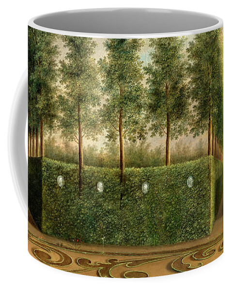 Vintage Art Coffee Mug featuring the painting A Formal Garden by Audrey Jeanne Roberts
