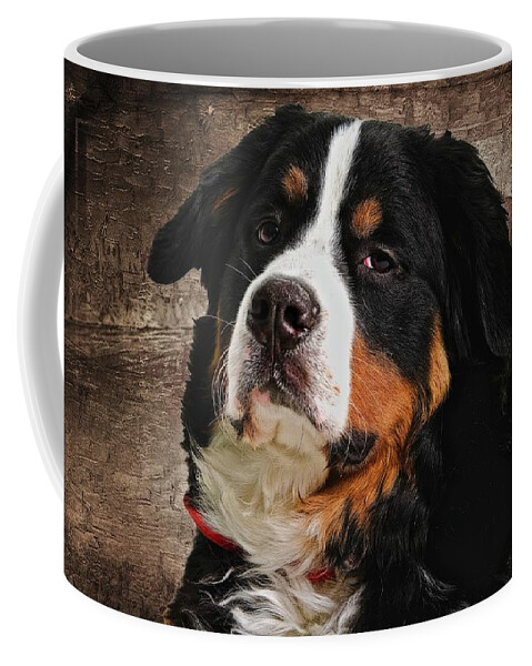 Dog Coffee Mug featuring the digital art A gloomy Looking Dog by Michelle Liebenberg