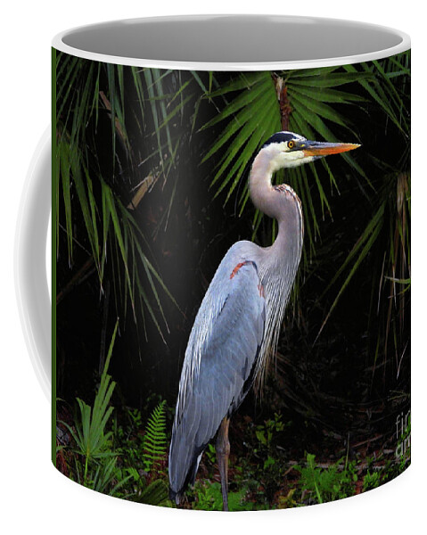Great Blue Heron Coffee Mug featuring the photograph A Great Blue Heron by Scott Cameron
