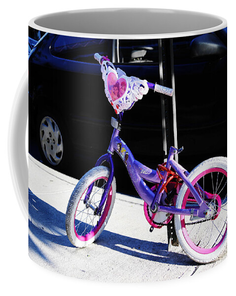 Charming Coffee Mug featuring the photograph A Little Girl's Bicycle by Steve Ember