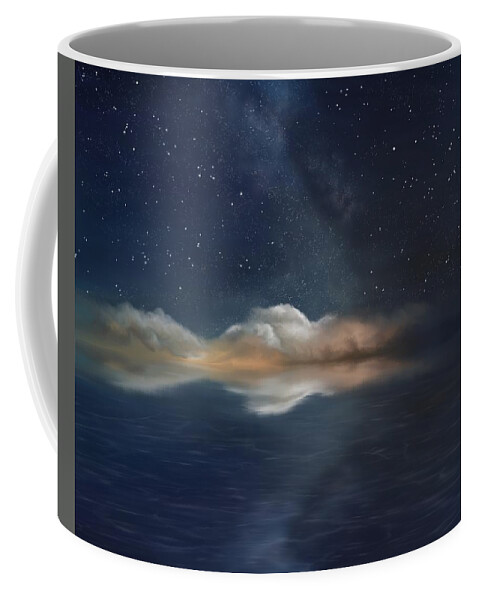 Midnight Sky Coffee Mug featuring the painting A Midnight Sky by Mark Taylor