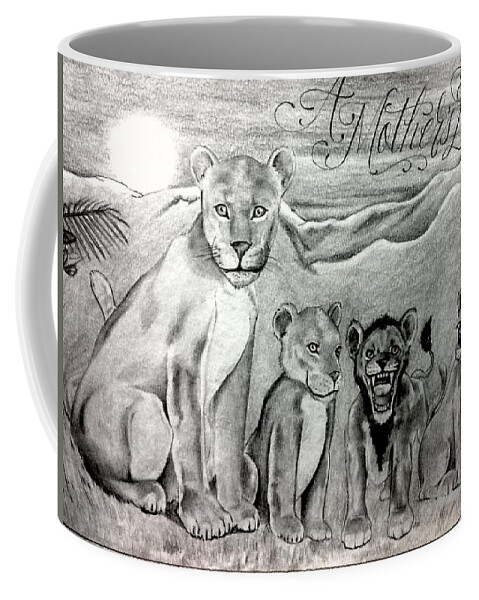 Mexican American Art Coffee Mug featuring the drawing A Motherz Pride by Joseph Lil Man Valencia