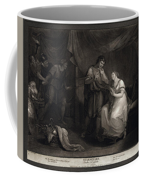 A Scene From Troilus And Cressid Coffee Mug featuring the painting A Scene from Troilus and Cressid by Angelika Kauffmann and engraver Luigi Schiavonetti by Rolando Burbon