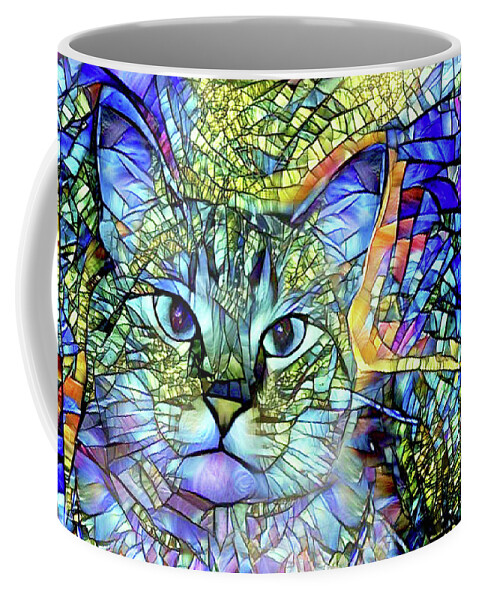 Siamese Cat Coffee Mug featuring the digital art A Siamese Cat Named Isis by Peggy Collins