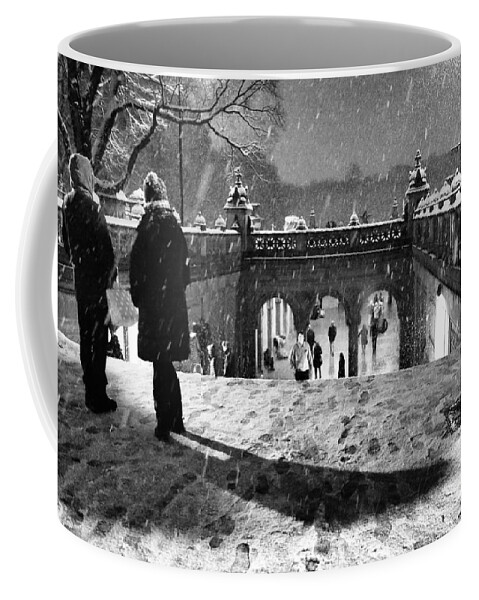 Snow Coffee Mug featuring the photograph A Snowy Night in Central Park by Steve Ember