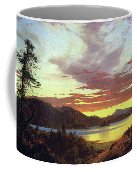 Church Coffee Mug featuring the painting A Sunset by Frederic Edwin Church