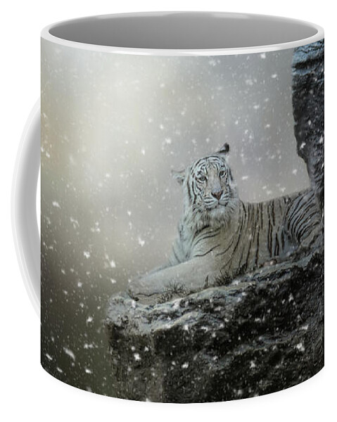 White Tiger Coffee Mug featuring the photograph A Time Of Rest by Jai Johnson