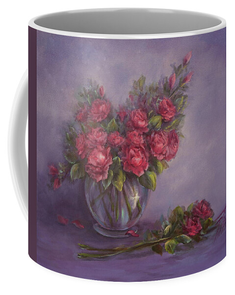 Pink Roses Coffee Mug featuring the painting Pretty in Pink by Lynne Pittard