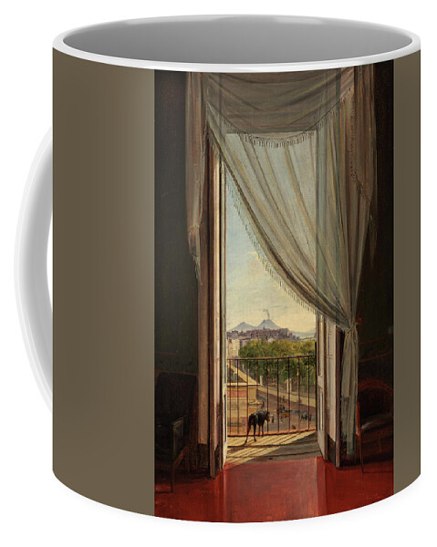 Franz Ludwig Catel Coffee Mug featuring the painting A View of Naples through a Window, 1824 by Franz Ludwig Catel